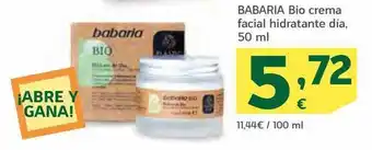 HiperDino Babaria bio crema facial hidratante dia oferta