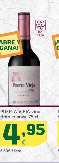 HiperDino Puerta vieja vino tinto crianza oferta