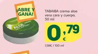 HiperDino Tabaiba crema aloe vera cara y cuerpo oferta
