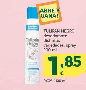 HiperDino Tulipán negro desodorante distintas variedades spray oferta