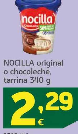 HiperDino Nocilla original o chocoleche tarrina oferta