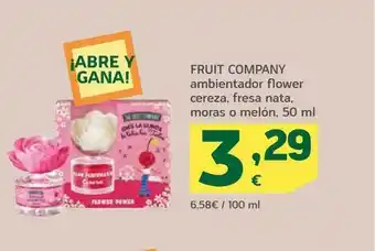 HiperDino Fruit company ambientador flower cereza, fresa nata, moras o melón oferta