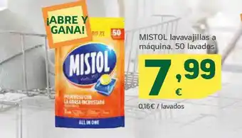 HiperDino Mistol lavavajillas a máquina 50 lavados oferta