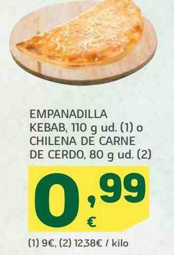 HiperDino Empanadilla kebab o chilena de carne de cerdo oferta