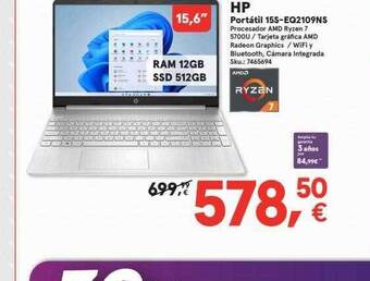 Worten Hp portátil 15s-eq2109ns oferta