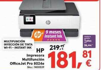 Worten Hp impresora multifunción officejet pro 8024e oferta