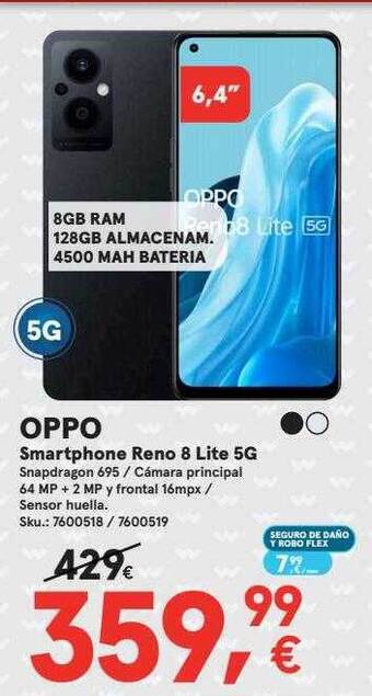 Worten Oppo smartphone reno 8 lite 5g oferta