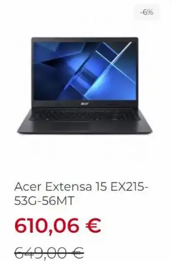 Visanta -6% acer extensa 15 ex215- 53g-56mt 610,06 € 649,00 € oferta
