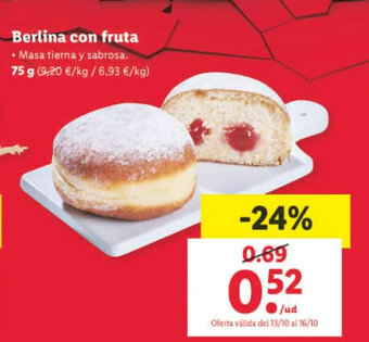 Lidl Berlina con fruta oferta