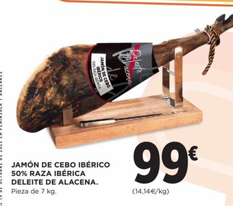 Hipercor Jamon De Cebo ibérico 50% Raza Ibérica Deleite De Alacena oferta