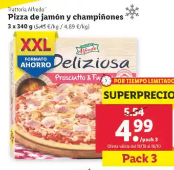 Lidl Pizza de jamón y champiñones oferta
