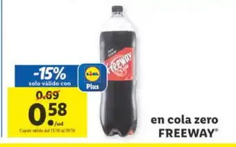 Lidl En Cola Zero Freeway oferta