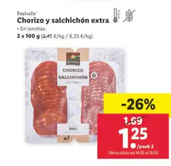 Lidl Realvalle Chorizo salchichón extra oferta