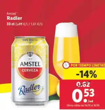 Lidl Amstel Radler 33 cl. oferta