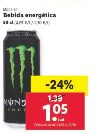 Lidl Monster Bebida Energética 50 cl. oferta