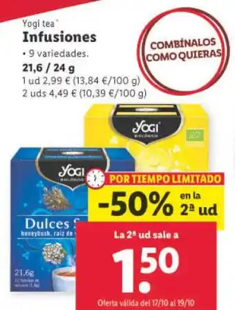 Lidl Yogi Tea Infusiones oferta