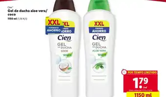 Lidl Cien Gel de ducha aloe vera / coco oferta