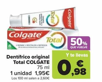 Carrefour Dentífrico original total colgate oferta