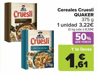 Carrefour Cereales cruesli quaker oferta