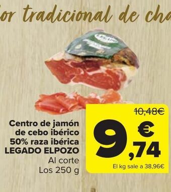 Carrefour Centro de jamón de cebo ibérico 50% raza ibérica legado elpozo oferta