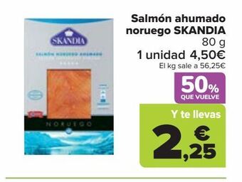 Carrefour Salmón ahumado noruego skandia oferta