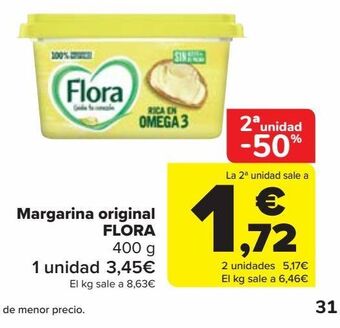 Carrefour Margarina original flora oferta