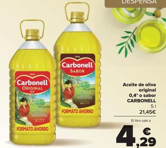Carrefour Aceite de oliva original 0,4º o sabor carbonell oferta