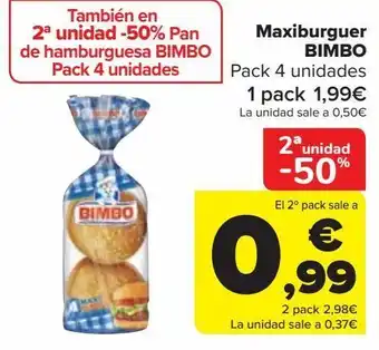 Carrefour Maxiburguer bimbo oferta