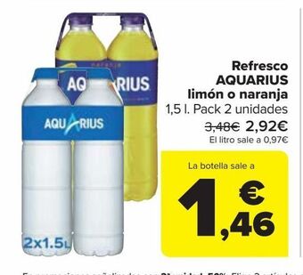 Carrefour Refresco aquarius limón o naranja oferta