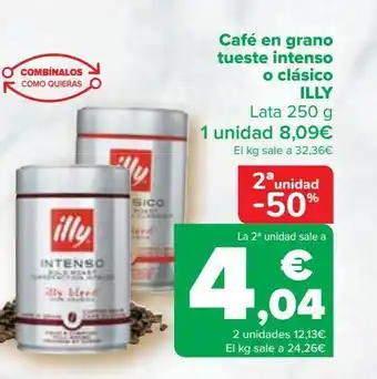 Carrefour Café en grano tueste intenso o clásico illy oferta