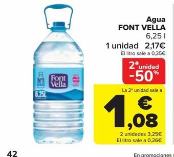 Carrefour Agua font vella oferta