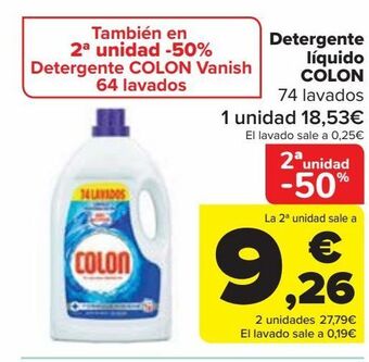 Carrefour Detergente líquido colon oferta