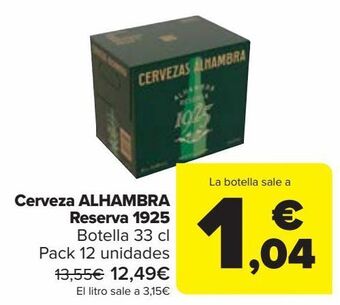 Carrefour Cerveza alhambra reserva 1925 oferta