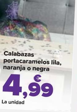 Carrefour Calabazas portacaramelos lila, naranja o negra oferta