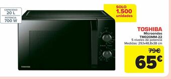 Carrefour Toshiba microondas tm020mm-22 oferta