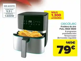 Carrefour Freidora de aire full inox 5500 cecotec oferta