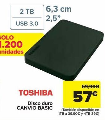 Carrefour Toshiba disco duro canvio basic oferta