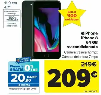 Carrefour Iphone 8 64 gb reacondicionado oferta