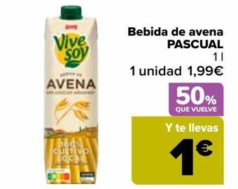 Carrefour Market Bebida de avena pascual oferta