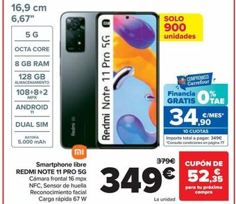 Carrefour Smartphone libre redmi note 11 pro 5g oferta