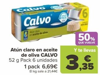 Carrefour Atún claro en aceite de oliva calvo oferta