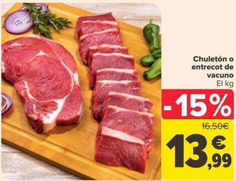 Carrefour Chuletón o entrecot de vacuno oferta
