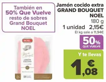 Carrefour Jamón cocido extra grand bouqiet noel oferta