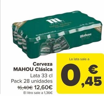 Carrefour Cerveza mahou clásica oferta