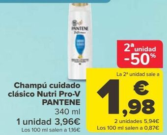 Carrefour Champú cuidado clásico nutri pro-v pantene oferta