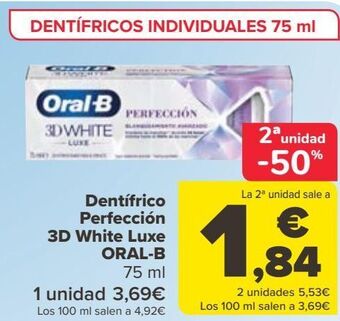 Carrefour Dentífrico perfección 3d white luxe oral-b oferta