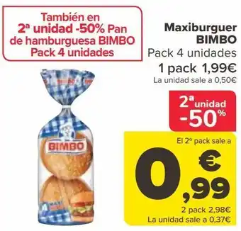 Carrefour Maxiburger bimbo oferta
