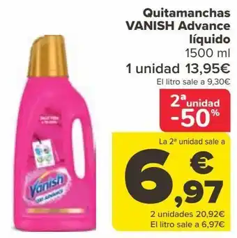 Carrefour Quitamanchas vanish advance líquido oferta