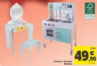 Carrefour Cocina o tocador madera oferta