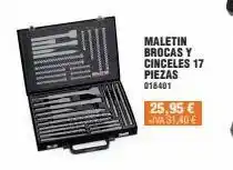 Optimus Maletin brocas y cinceles 17 piezas 018401 25,95 € iva 31,40 € oferta